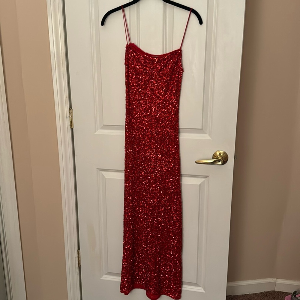 Red Sequin Dress